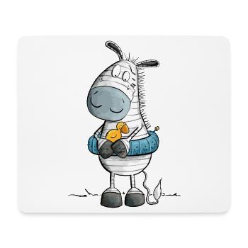 Zebra Sommer Strand Schwimmer - Mousepad (Querformat) - Weiß - Vorne