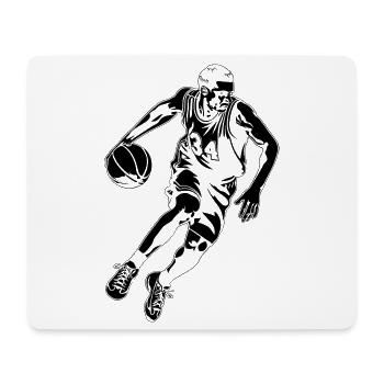 Dessin de joueur de basket-ball - Tapis de souris (format paysage) - blanc - Devant