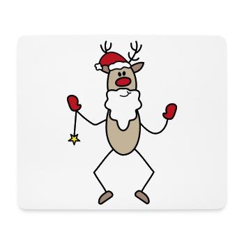 Lustiger Weihnachtsmann - Mousepad (Querformat) - Weiß - Vorne
