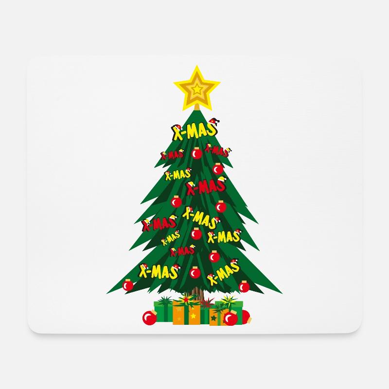 Weihnachtsbaum mit viel Liebe und Stern. - Mousepad (Querformat) - Weiß