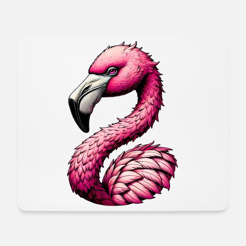 Flamingo - Mousepad (Querformat) - Weiß