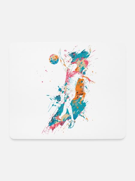 Volleyballspieler Streetart - Mousepad (Querformat) - Weiß
