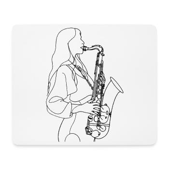 Saxophoniste - Tapis de souris (format paysage) - blanc - Devant