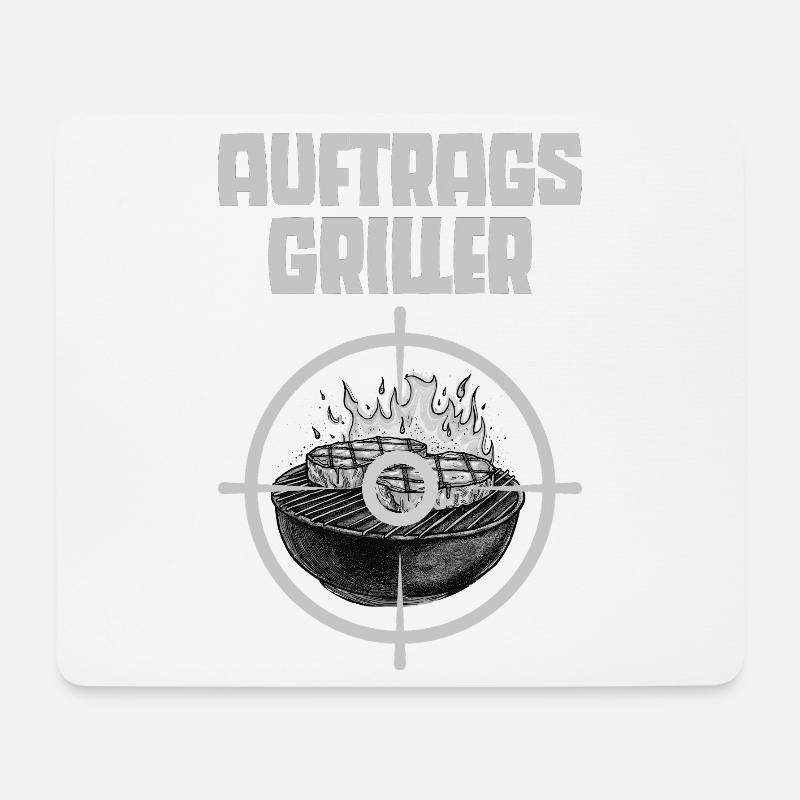 Auftragsgriller Grillmaster lustige Sprüche - Mousepad (Querformat) - Weiß