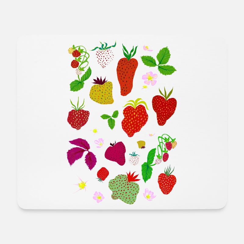 ERDBEEREN - Mousepad (Querformat) - Weiß