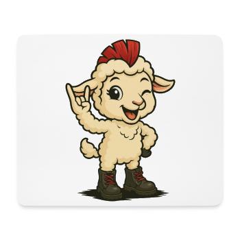 Punk Rock Lamb - Mouse Pad (horizontal) - white - Front