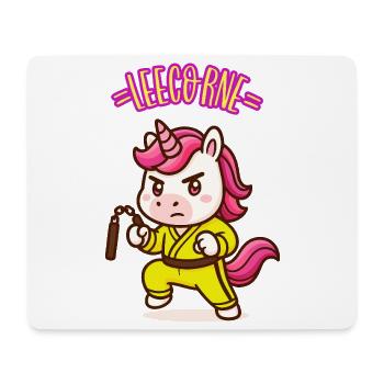 LEECORNE - Humour licorne kawaii - Tapis de souris (format paysage) - blanc - Devant