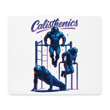 Calisthenics Astronaut Dips Push-ups Gift - Mouse Pad (horizontal) - white - Front