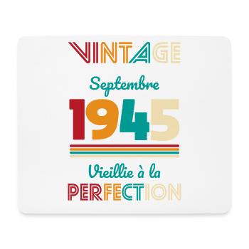 80. Geburtstag - Jahrgang - September 1945 - Mousepad (Querformat) - Weiß - Vorne