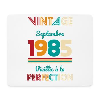 40th Birthday - Vintage - September 1985 - Mouse Pad (horizontal) - white - Front