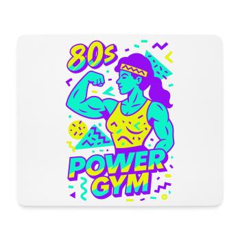 80s Power Gym / Strong Woman - Mousepad (Querformat) - Weiß - Vorne