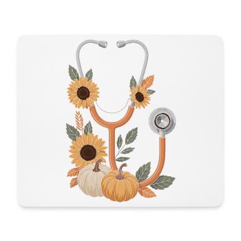 Herbstliches Stethoskop - Mousepad (Querformat) - Weiß - Vorne