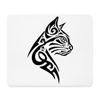 Chat Tribal Tattoo - Tapis de souris (format paysage) - blanc - Devant