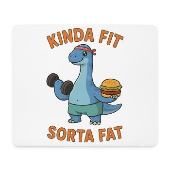 Kinda Fit Sorta Fat Funny Gym Cute Hippo Retro - Mousepad (Querformat) - Weiß - Vorne