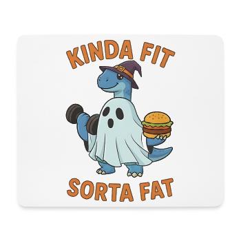 Kinda Fit Sorta Fat Funny Gym Cute Hippo Retro - Mousepad (Querformat) - Weiß - Vorne