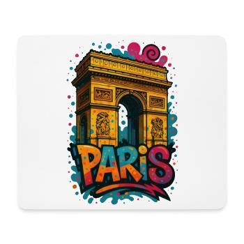Chemise Paris Arc de Triomphe – Conception de style graffiti - Tapis de souris (format paysage) - blanc - Devant