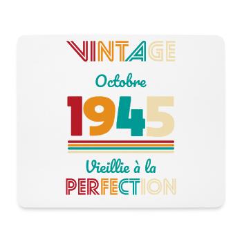 80. Geburtstag - Jahrgang - Oktober 1945 - Mousepad (Querformat) - Weiß - Vorne
