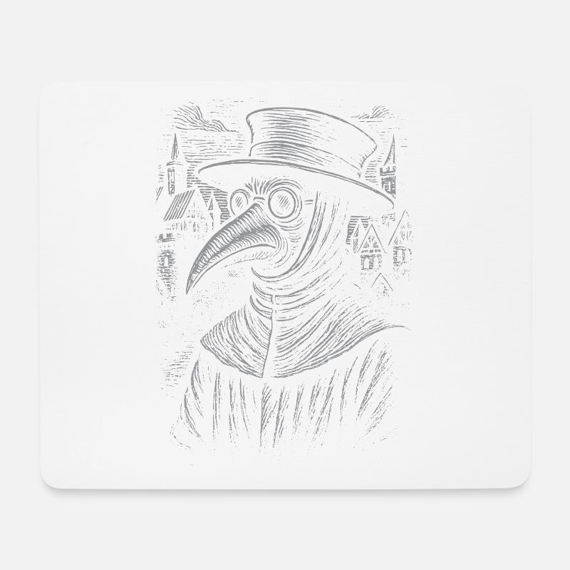 Mystischer Pestdoktor Porträt Design - Mousepad (Querformat) - Weiß