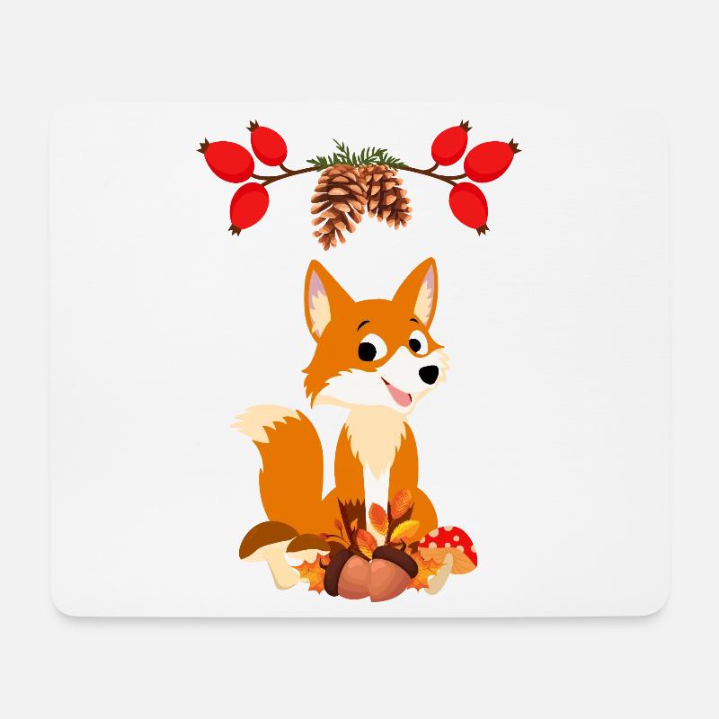 Fuchs  - Mousepad (Querformat) - Weiß