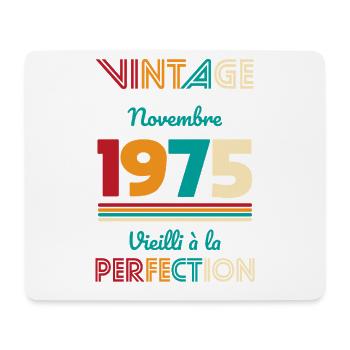 Anniversaire 50 ans - Vintage - Novembre 1975 - Tapis de souris (format paysage) - blanc - Devant