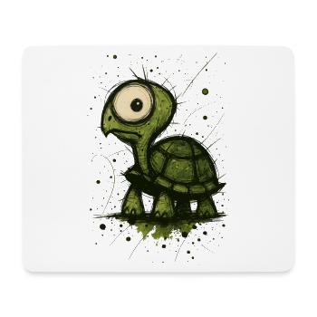 Lustige Schildkröte mit großen Augen – Comic Splash - Mousepad (Querformat) - Weiß - Vorne