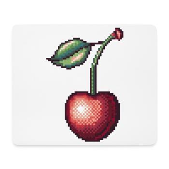 Cerise Pixel Rétro - Tapis de souris (format paysage) - blanc - Devant