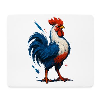 Coq flamboyant bleu blanc rouge - France Patriote - Tapis de souris (format paysage) - blanc - Devant