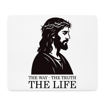 Jesus Silhouette mit Dornenkrone - Mousepad (Querformat) - Weiß - Vorne