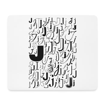 Typo J – Letter Design for Font Lovers - Mouse Pad (horizontal) - white - Front