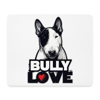 BULLY LOVE – Conception de Bull Terrier - Tapis de souris (format paysage) - blanc - Devant