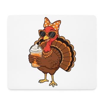 Amateur de café de dinde Drôle d’ambiance de Thanksgiving - Tapis de souris (format paysage) - blanc - Devant