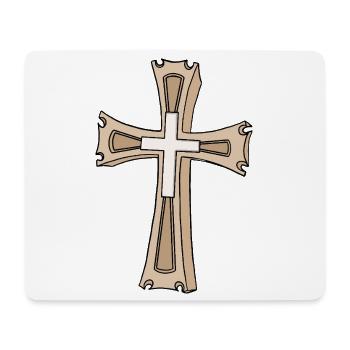 Ornate Cross Crest - Mouse Pad (horizontal) - white - Front