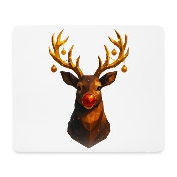 Weihnachten Rentier Low Poly - Mousepad (Querformat) - Weiß - Vorne