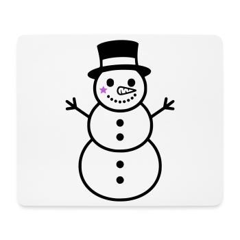Naughty Snowman with Top Hat | Winter - Mouse Pad (horizontal) - white - Front