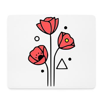 Poppy-Poppies-Minimalist-Line-Art-4 - Mouse Pad (horizontal) - white - Front