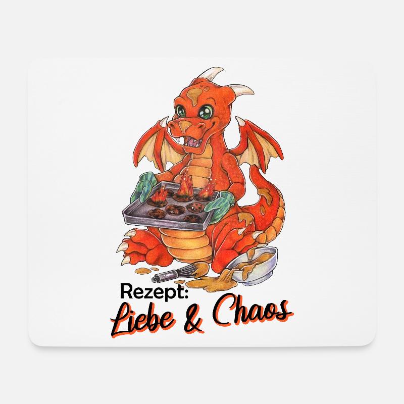 Witziger Drache Plätzchen Backen Weihnachten - Mousepad (Querformat) - Weiß
