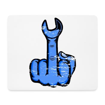 Mittelfinger Stinkefinger Schraubschlüssel Design - Mousepad (Querformat) - Weiß - Vorne