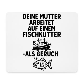 fischkutter deine mutter witze - Mousepad (Querformat) - Weiß - Vorne