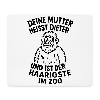 deine mudda dieter haarig - Mousepad (Querformat) - Weiß - Vorne
