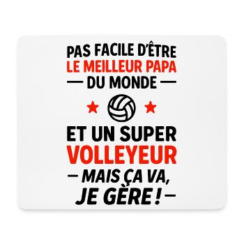 Volleyball – Super Papa Volleyeur - Tapis de souris (format paysage) - blanc - Devant