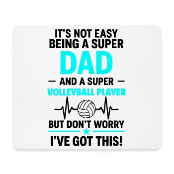 Herz + Volleyball – Super Papa Volleyballspieler - Mousepad (Querformat) - Weiß - Vorne