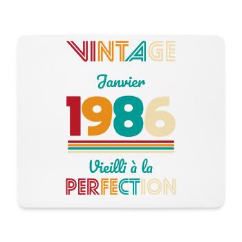 40-jähriges Jubiläum – Jahrgang – Januar 1986 - Mousepad (Querformat) - Weiß - Vorne