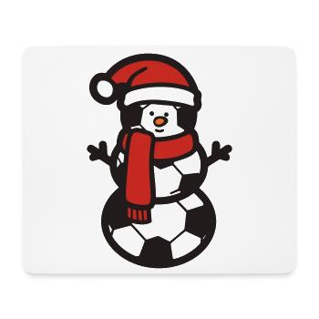 Fußball Schneemann Weihnachten Sport - Mousepad (Querformat) - Weiß - Vorne