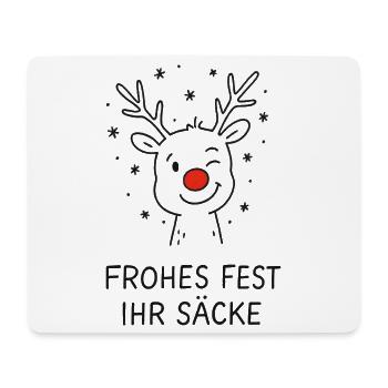Renne Rudolph Joyeux Noël - Tapis de souris (format paysage) - blanc - Devant