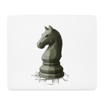 Low Poly Schach Springer Design - Mousepad (Querformat) - Weiß - Vorne