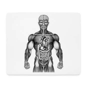 HAPPY ANATOMY – schwarz und weiß - Mousepad (Querformat) - Weiß - Vorne
