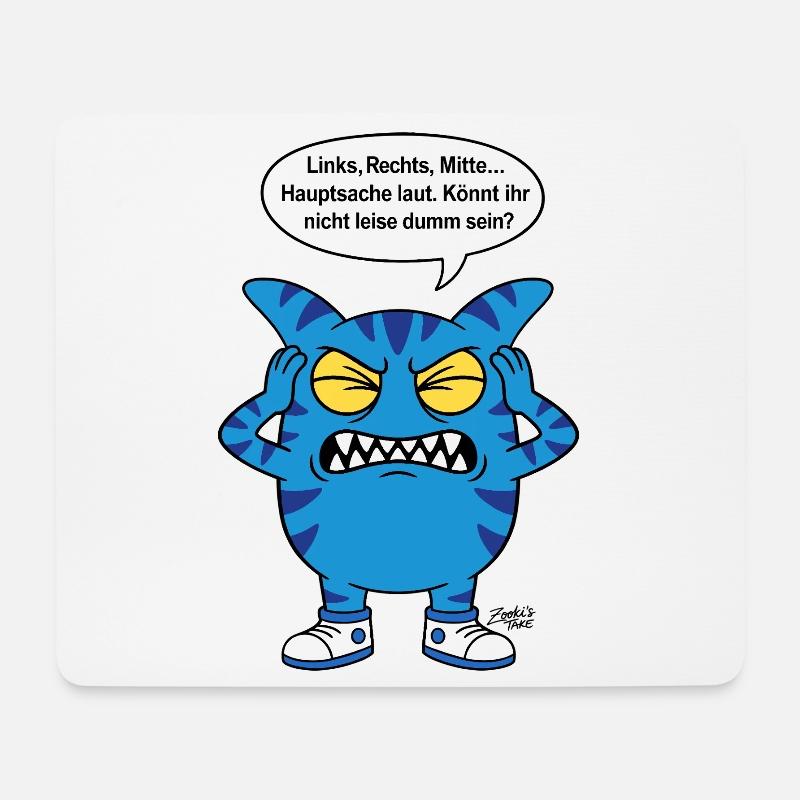 Könnt ihr nicht leise dumm sein? Zooki Spruch - Mousepad (Querformat) - Weiß