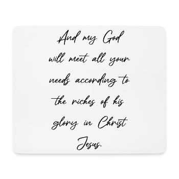 Philipper 4,19 Bibel Verse Sprüche Christlich  - Mousepad (Querformat) - Weiß - Vorne