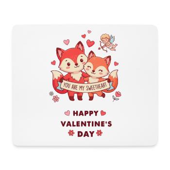 Renards complices de Saint-Valentin - Tapis de souris (format paysage) - blanc - Devant