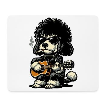 Rocking poodle with guitar - Mouse Pad (horizontal) - white - Front